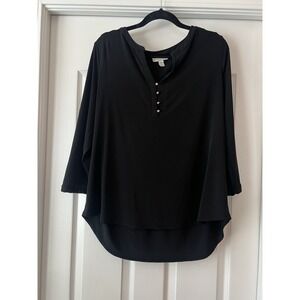 Dana Buchanan Ladies‎ Pull Over Top Size XL Black Top Shirt Office Work Wear